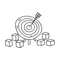 A target near toy blocks in circles vector