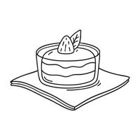 A tiramisu resting beside a napkin on a cafe counter vector