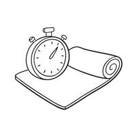 A timer near a stopwatch on a training mat vector