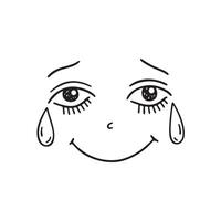tears under one eye beside a soft smile vector