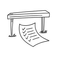 A task page lying on the floor under a table vector