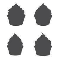 Cupcake silhouettes for various culinary and event themes vector