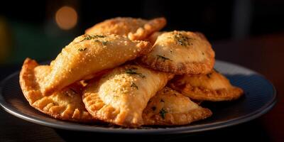 Golden pastries, savory and flaky photo
