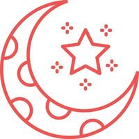 Crescent Moon Line Icon vector