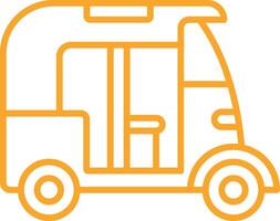 Rickshaw Line Icon vector