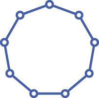 Nonagon Line Icon vector