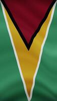 Guyana Waving Flag in Vertical Orientation. Realistic Flag Animation. Seamless Loop Background. video