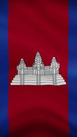 Cambodia Waving Flag in Vertical Orientation. Realistic Flag Animation. Seamless Loop Background. video