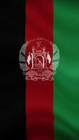 Afghanistan Waving Flag in Vertical Orientation. Realistic Flag Animation. Seamless Loop Background. video