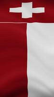 Switzerland Waving Flag in Vertical Orientation. Realistic Flag Animation. Seamless Loop Background. video