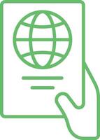 Passport control Line Icon vector