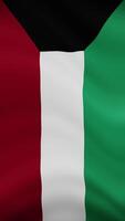Kuwait Waving Flag in Vertical Orientation. Realistic Flag Animation. Seamless Loop Background. video