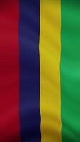 Mauritius Waving Flag in Vertical Orientation. Realistic Flag Animation. Seamless Loop Background. video