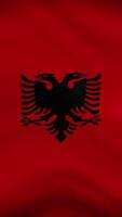 Albania Waving Flag in Vertical Orientation. Realistic Flag Animation. Seamless Loop Background. video