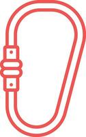 Carabiner Line Icon vector