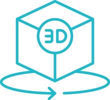 3d Model Line Icon vector