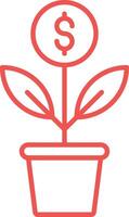 Money Plant Line Icon vector
