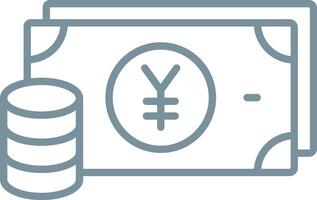 Yen Currency Line Icon vector