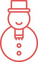 Snowman Line Icon vector