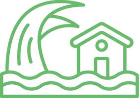Tsunami Line Icon vector