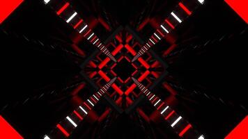Red and White Flashing Neon Lamps Tunnel Background VJ Loop in 4K video