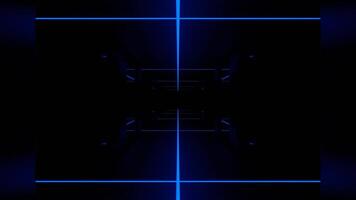 Orange and Blue Reverse Endless Mirrors Strobe Tunnel Background VJ Loop in 4K video
