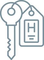 Room Key Line Icon vector
