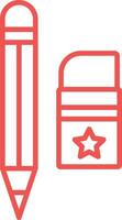 Pencil and eraser Line Icon vector