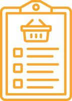 Shopping List Line Icon vector