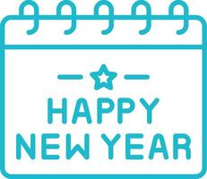 Happy New Year Line Icon vector