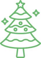 Christmas Tree Line Icon vector