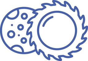 Lunar Eclipse Line Icon vector
