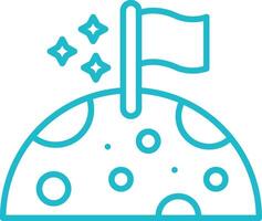 Moon Landing Line Icon vector