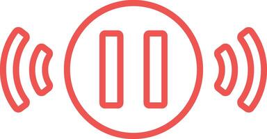 Pause Button Line Icon vector
