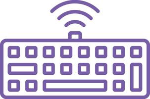 Wireless Keyboard Line Icon vector
