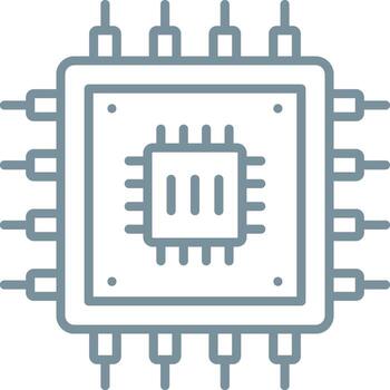 Processor Line Icon vector