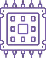 Microprocessor Line Icon vector