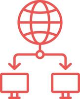 Computer Networking Line Icon vector