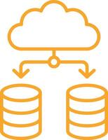 Cloud Data Line Icon vector