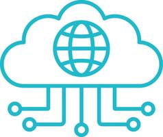 Cloud Network Line Icon vector