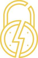 Broken Lock Line Icon vector