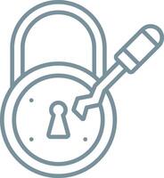 Lock Pick Line Icon vector