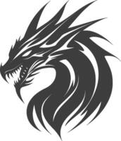 Fierce Dragon Head with Sharp Spikes in Modern Illustration vector