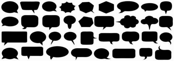 Collection of Black Speech Bubbles Various Shapes and Sizes vector