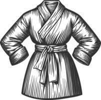 Detailed Illustration of a Bathrobe with Textured Lines and Style vector