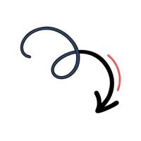 Curved Arrow with Swirl Design Element vector
