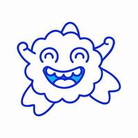 Happy Cloud Monster Cartoon Character Design vector