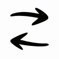 Hand drawn Black Arrows Left and Right, Interchange, Swap vector