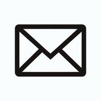 Black Envelope Icon, Mail Symbol, Message Graphic vector