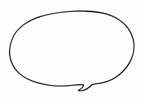Blank Hand Drawn Speech Bubble Outline, Simple Comic Style vector
